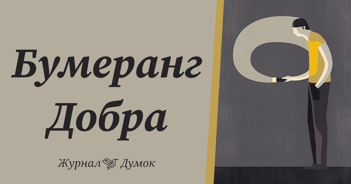 Бумеранг добра: зроблене тобою до тебе ж і повернеться